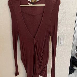 Maroon tunic sweater - free people!
